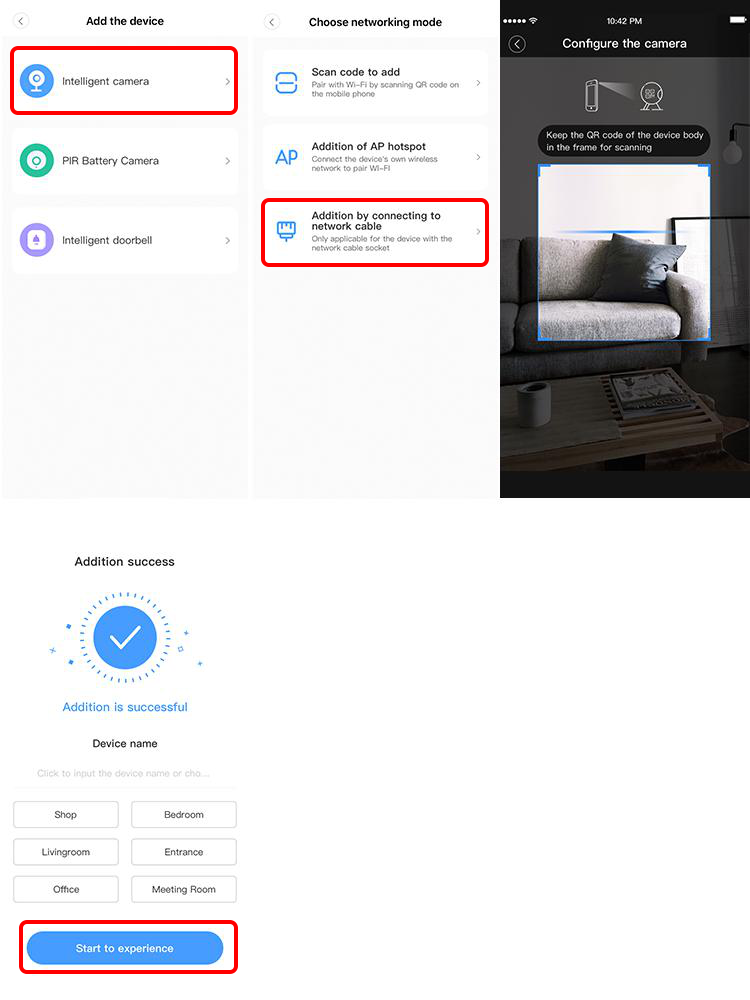 Addition by connection to network cable (Only support Lan port device)