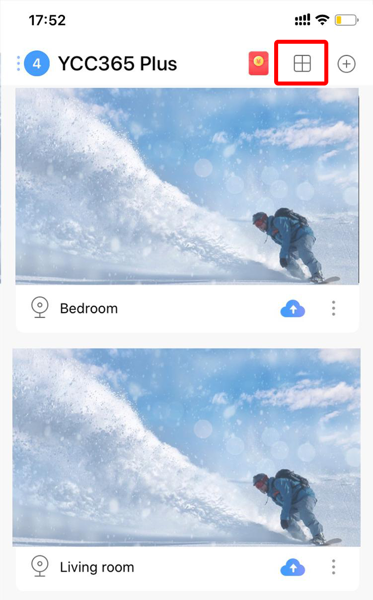 Split screen to watch(Only for multiple equipment under the same account)